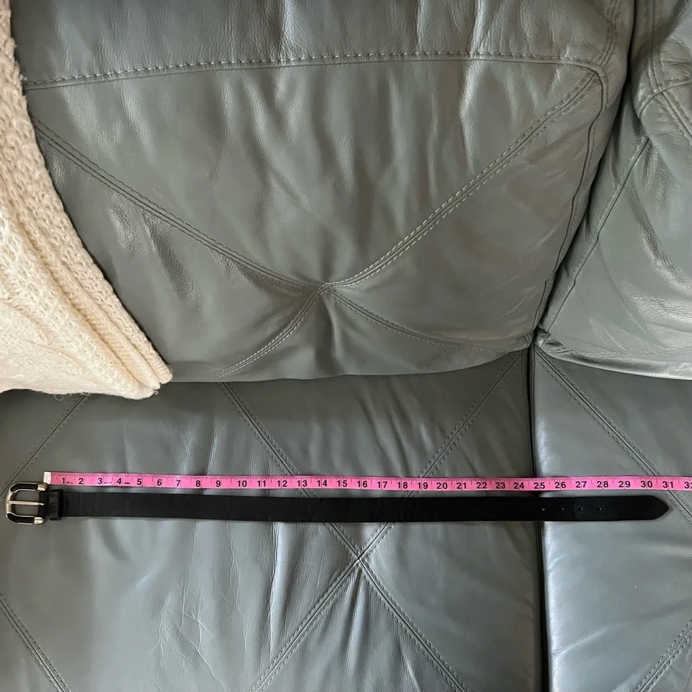 Mens BLACK Braided Leather/Silver Buckle FULL GRAIN COWHIDE Leather BELT S - Picture 3 of 8